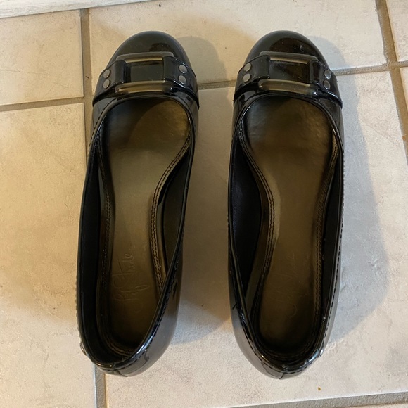 Vintage black Life Stride soft wedge loafers, with mini-heel and square buckles - Picture 3 of 3